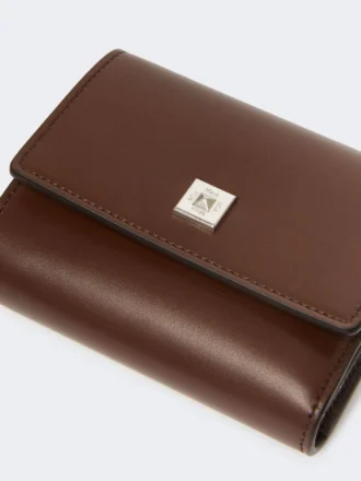 Portefeuille en cuir, couleur cacao