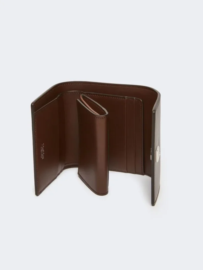 Portefeuille en cuir, couleur cacao Portefeuille en cuir, couleur cacao
