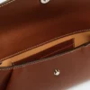 Portefeuille en cuir de forme enveloppe, brun ambré