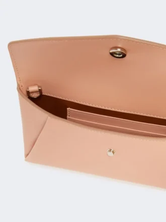 Portefeuille en cuir de forme enveloppe, rose