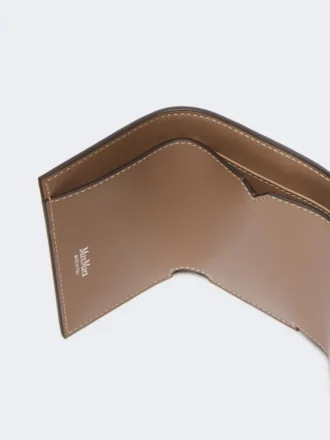Portefeuille en cuir à trois volets, couleur boue