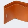 Portefeuille en cuir à trois volets, couleur rouille