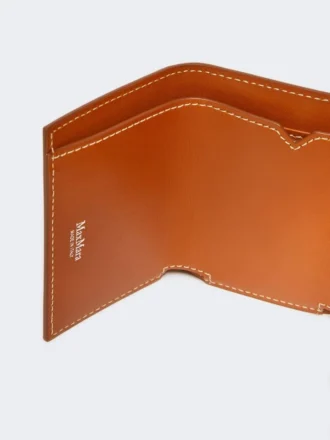 Portefeuille en cuir à trois volets, couleur rouille
