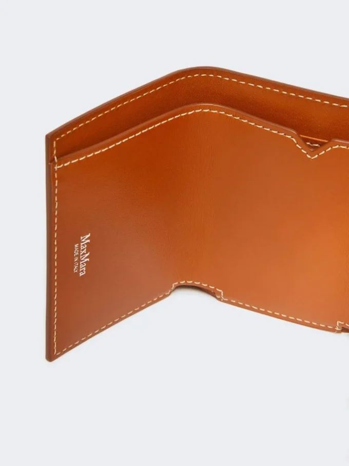 Portefeuille en cuir à trois volets, couleur rouille
