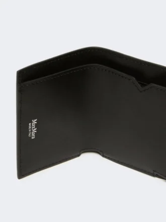 Portefeuille en cuir à trois volets, noir