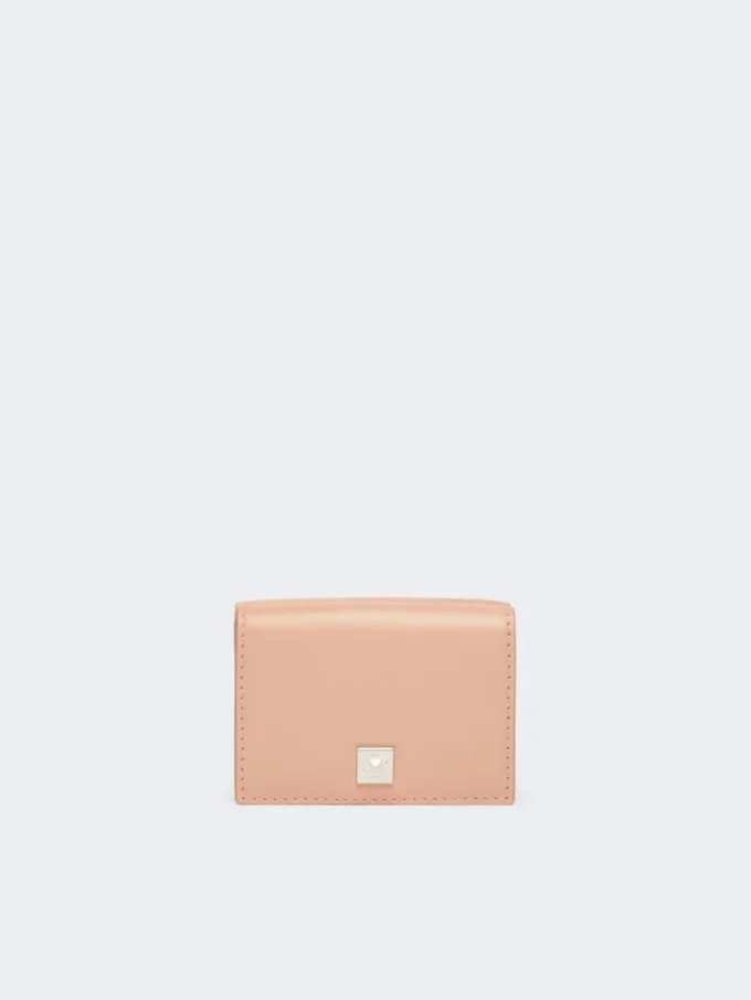 Portefeuille en cuir à trois volets, rose Portefeuille en cuir à trois volets, rose