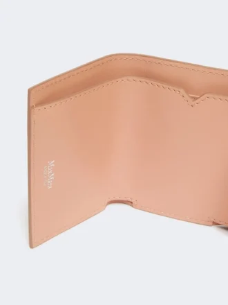 Portefeuille en cuir à trois volets, rose
