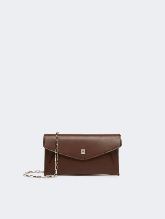 Portefeuille enveloppe en cuir, couleur cacao Portefeuille enveloppe en cuir, couleur cacao