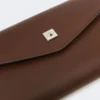 Portefeuille enveloppe en cuir, couleur cacao Portefeuille enveloppe en cuir, couleur cacao