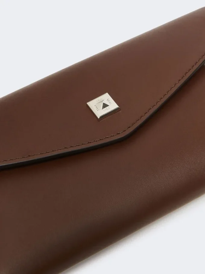 Portefeuille enveloppe en cuir, couleur cacao Portefeuille enveloppe en cuir, couleur cacao