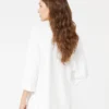 Pull à col en V en crêpe de viscose, blanc optique Pull à col en V en crêpe de viscose, blanc optique