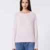 Pull à col rond en cachemire, rose