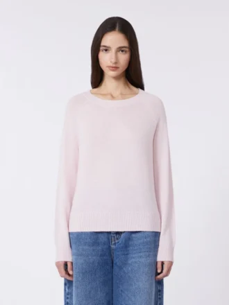 Pull à col rond en cachemire, rose