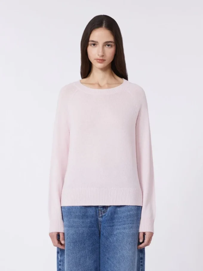 Pull à col rond en cachemire, rose