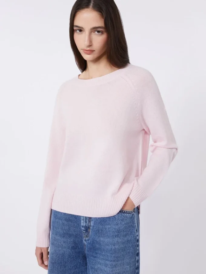 Pull à col rond en cachemire, rose