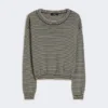 Pull à col rond en coton, bleu marine Pull à col rond en coton, bleu marine