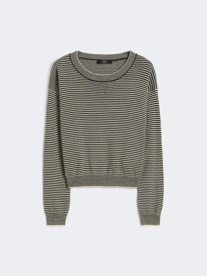 Pull à col rond en coton, bleu marine Pull à col rond en coton, bleu marine