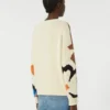 Pull à col rond en coton imprimé, multicolore Pull à col rond en coton imprimé, multicolore