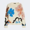 Pull à col rond en coton imprimé, multicolore Pull à col rond en coton imprimé, multicolore