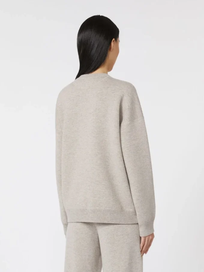 Pull à col rond en laine et cachemire, beige Pull à col rond en laine et cachemire, beige
