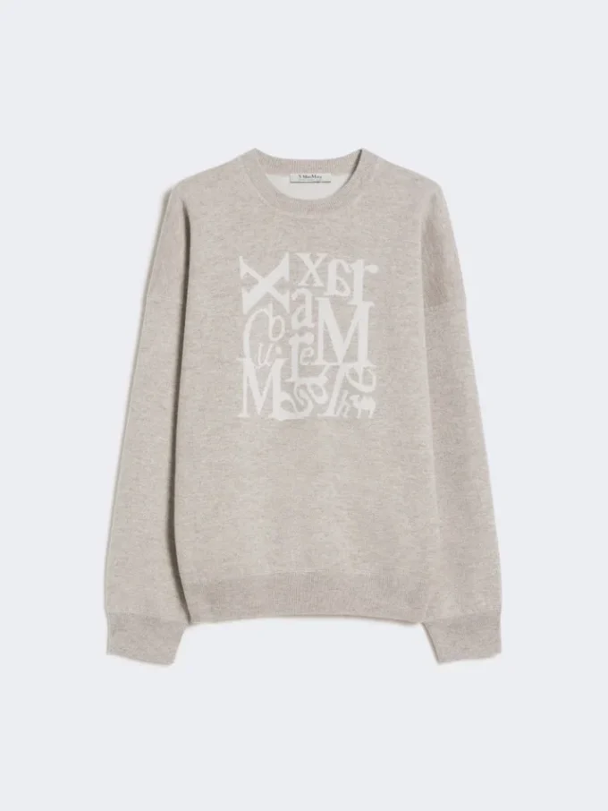Pull à col rond en laine et cachemire, beige Pull à col rond en laine et cachemire, beige