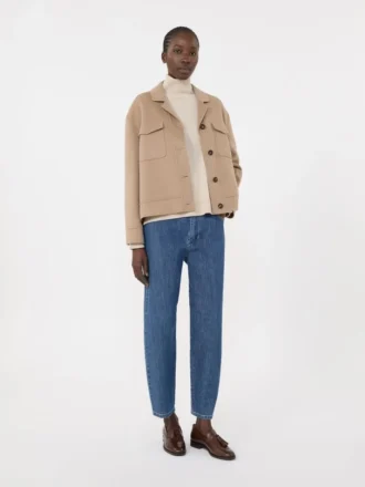 Pull à col roulé ample en laine et cachemire, blanc