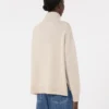 Pull à col roulé ample en laine et cachemire, blanc Pull à col roulé ample en laine et cachemire, blanc