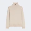 Pull à col roulé ample en laine et cachemire, blanc Pull à col roulé ample en laine et cachemire, blanc