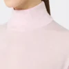 Pull à col roulé en laine au point jersey, rose Pull à col roulé en laine au point jersey, rose
