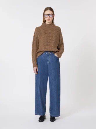Jean en denim à jambes larges, bleu nuit