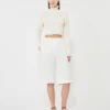 Pull court en coton cordonnet, blanc Pull court en coton cordonnet, blanc