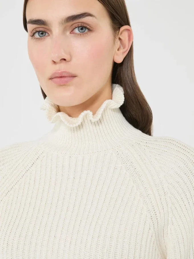 Pull court en coton cordonnet, blanc Pull court en coton cordonnet, blanc