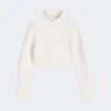 Pull court en coton cordonnet, blanc Pull court en coton cordonnet, blanc
