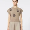 Pull court en laine et cachemire, couleur sable Pull court en laine et cachemire, couleur sable