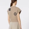 Pull court en laine et cachemire, couleur sable Pull court en laine et cachemire, couleur sable