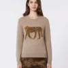 Pull en cachemire avec incrustations, couleur tourterelle Pull en cachemire avec incrustations, couleur tourterelle