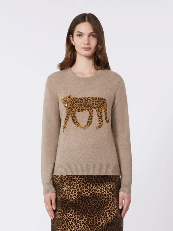 Pull en cachemire avec incrustations, couleur tourterelle Pull en cachemire avec incrustations, couleur tourterelle