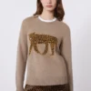 Pull en cachemire avec incrustations, couleur tourterelle Pull en cachemire avec incrustations, couleur tourterelle