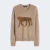 Pull en cachemire avec incrustations, couleur tourterelle Pull en cachemire avec incrustations, couleur tourterelle