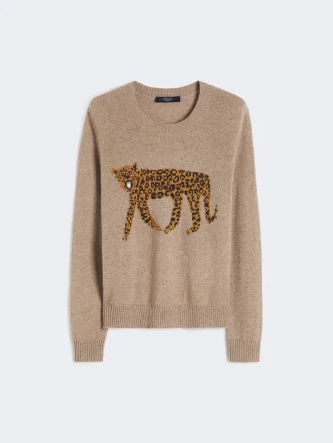 Pull en cachemire avec incrustations, couleur tourterelle Pull en cachemire avec incrustations, couleur tourterelle