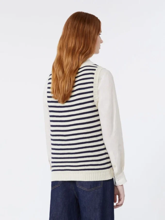 Pull en coton côtelé, bleu marine Pull en coton côtelé, bleu marine