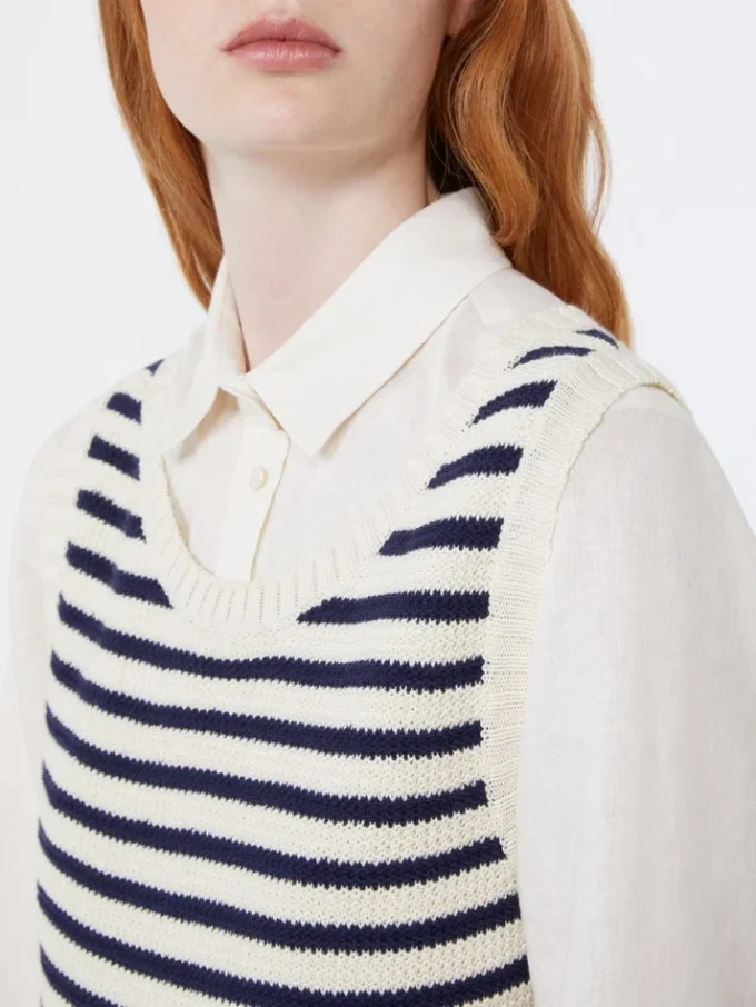 Pull en coton côtelé, bleu marine Pull en coton côtelé, bleu marine