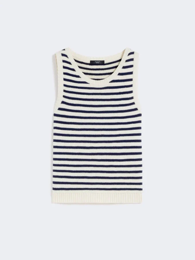Pull en coton côtelé, bleu marine Pull en coton côtelé, bleu marine