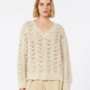 Pull en coton et paillettes, beige