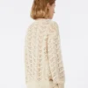 Pull en coton et paillettes, beige