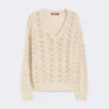 Pull en coton et paillettes, beige