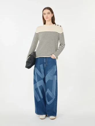 Pull en coton à la coupe ample, bleu marine