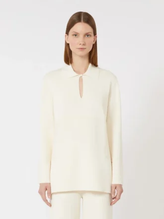 Pull en crêpe de viscose, ivoire