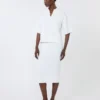 Robe fourreau en fil de viscose stretch, blanc optique Robe fourreau en fil de viscose stretch, blanc optique