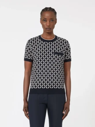 Pull en jacquard de laine, bleu outremer Pull en jacquard de laine, bleu outremer